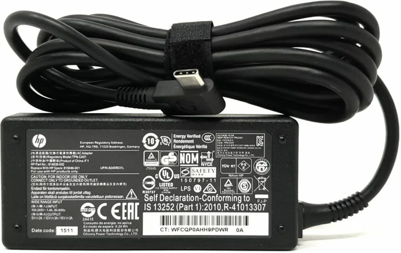 Original 45W Type c travel charger For HP spectre 13 Elite x2 1012 TYPE-C USB-C charger Without Cord/Cable - eBuy UAE